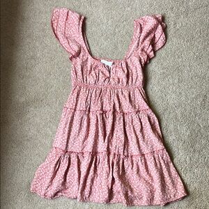 Altar'd State Pink Ruffled Tiered Sundress